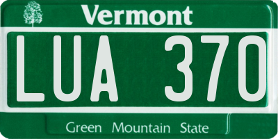 VT license plate LUA370