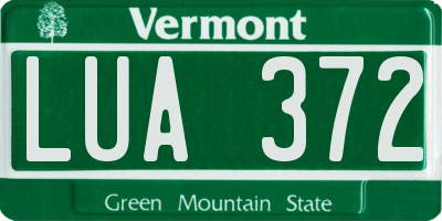 VT license plate LUA372