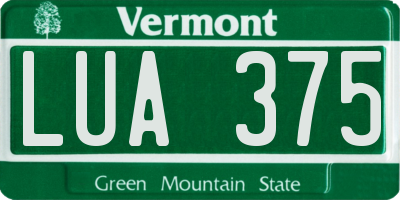 VT license plate LUA375