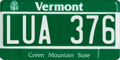 VT license plate LUA376