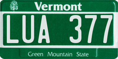 VT license plate LUA377