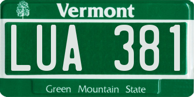 VT license plate LUA381