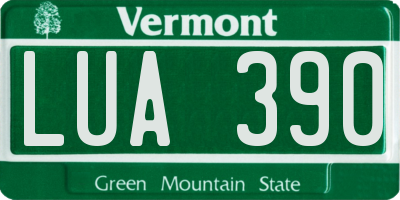 VT license plate LUA390
