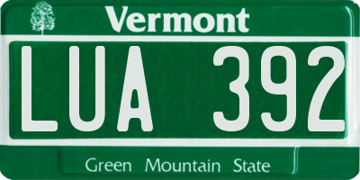 VT license plate LUA392