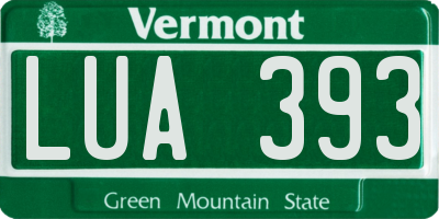VT license plate LUA393