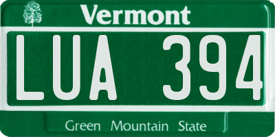 VT license plate LUA394