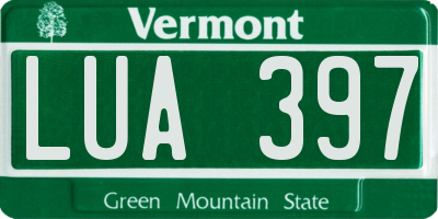 VT license plate LUA397