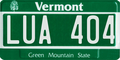 VT license plate LUA404