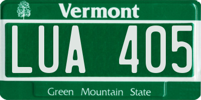 VT license plate LUA405