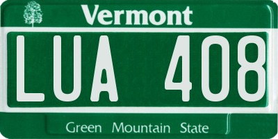 VT license plate LUA408