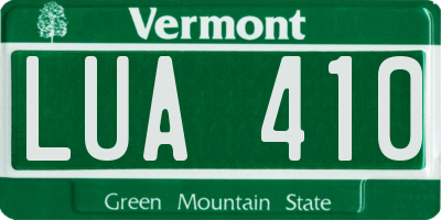 VT license plate LUA410