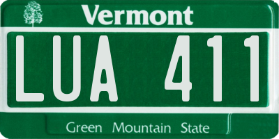 VT license plate LUA411