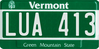 VT license plate LUA413