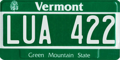 VT license plate LUA422