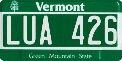 VT license plate LUA426