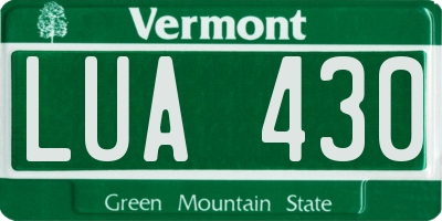 VT license plate LUA430
