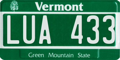 VT license plate LUA433