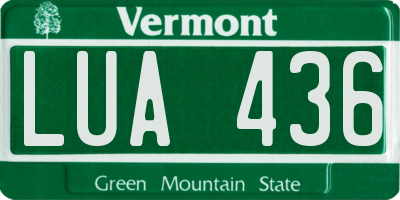 VT license plate LUA436