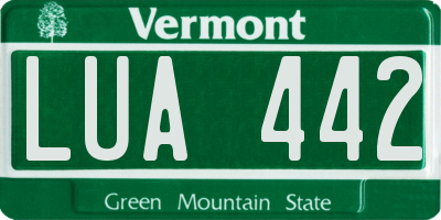 VT license plate LUA442