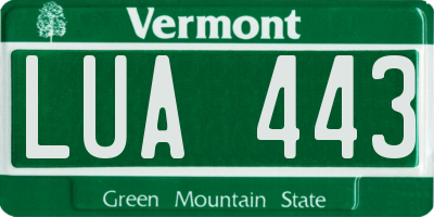 VT license plate LUA443
