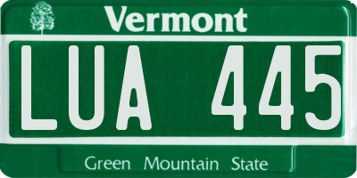 VT license plate LUA445