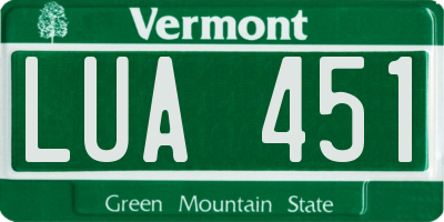 VT license plate LUA451