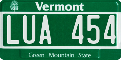 VT license plate LUA454