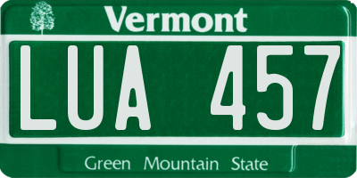 VT license plate LUA457