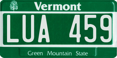 VT license plate LUA459