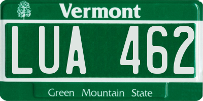 VT license plate LUA462
