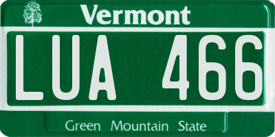 VT license plate LUA466