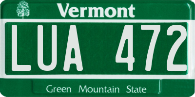 VT license plate LUA472