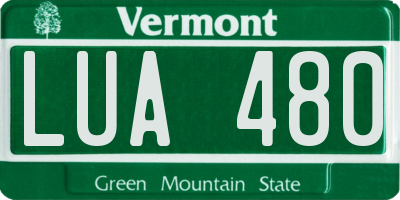 VT license plate LUA480