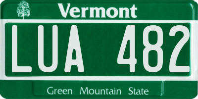 VT license plate LUA482