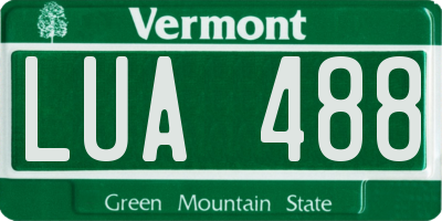 VT license plate LUA488