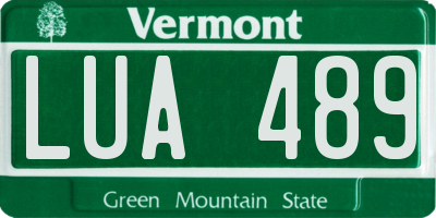 VT license plate LUA489