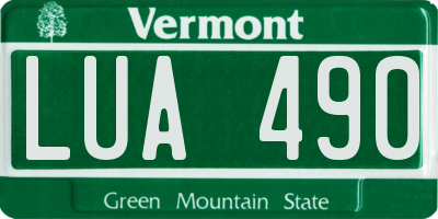 VT license plate LUA490