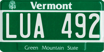 VT license plate LUA492