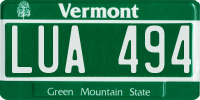 VT license plate LUA494