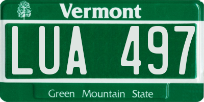 VT license plate LUA497