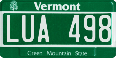 VT license plate LUA498