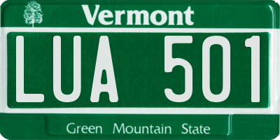 VT license plate LUA501