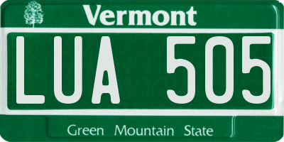VT license plate LUA505