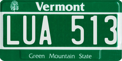 VT license plate LUA513