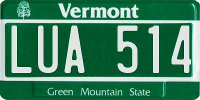 VT license plate LUA514