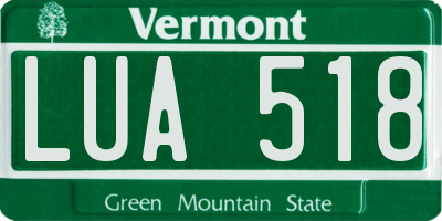 VT license plate LUA518