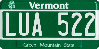 VT license plate LUA522