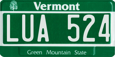 VT license plate LUA524