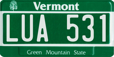VT license plate LUA531