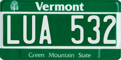 VT license plate LUA532
